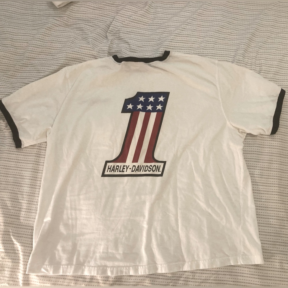 Harley Davidson 70s #1 ringer Tee